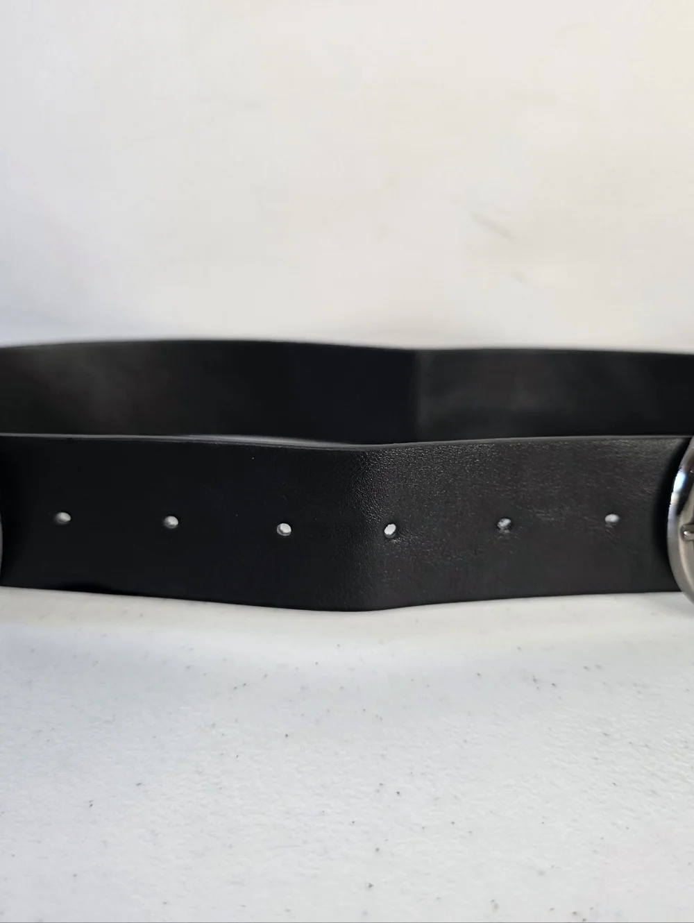 Double Buckle Black Belt Women's Size S Black Vegan Leather Punk Edgy